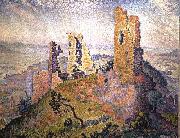 Paul Signac Landscape with a Ruined Castle painting